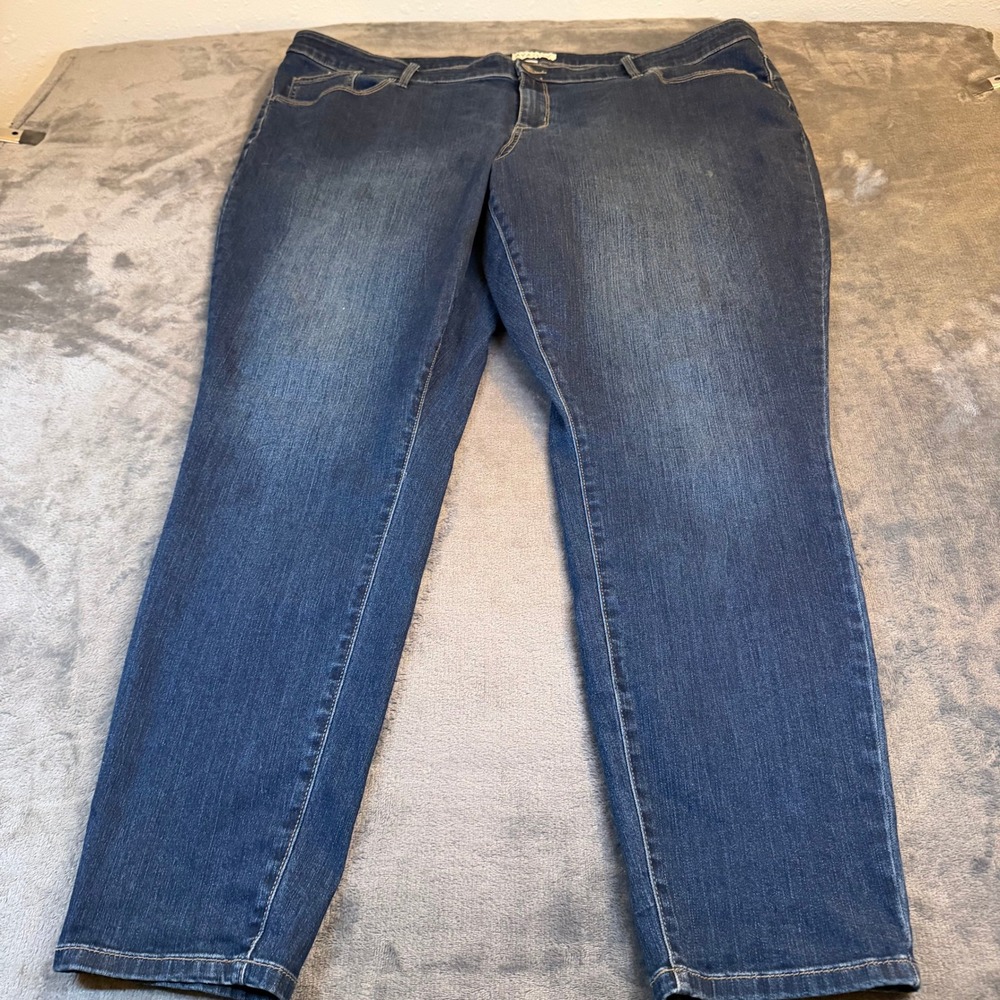 Ava & Viv Jeans Dark Wash‎ Womens Size 24W Straight Leg Denim Pants